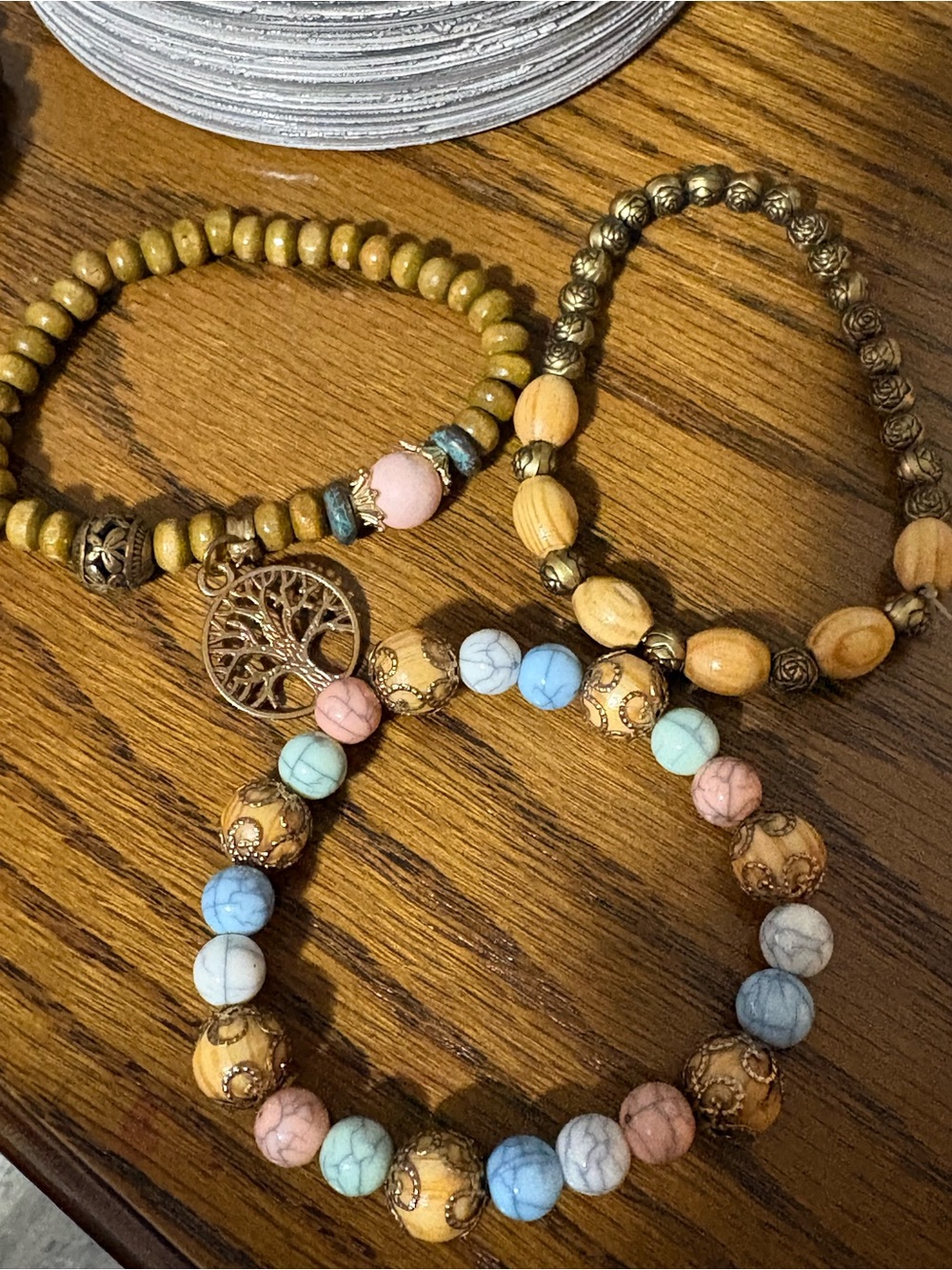 Bohemian Tree of Life Multicolor Beaded Bracelet Set - Picture 3 of 3